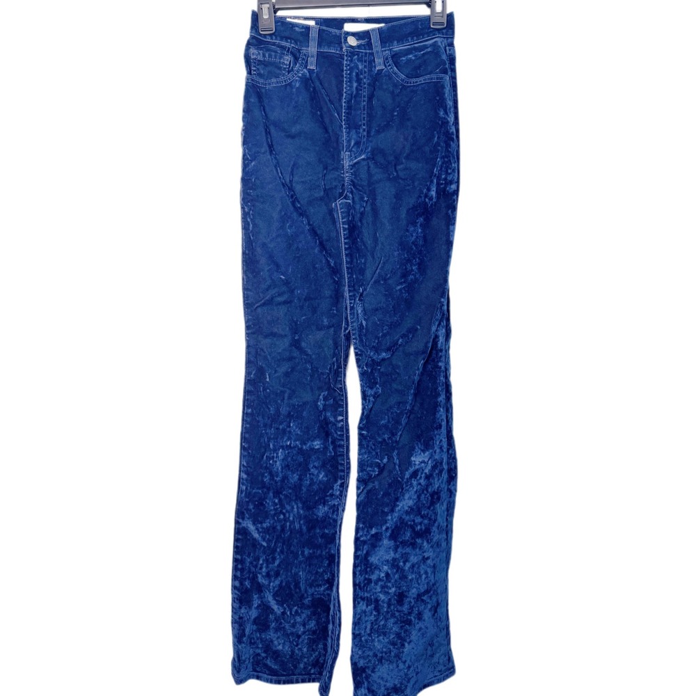 Retro Levis Womens Blue Velvet Ribcage‎ BootCut Jeans Size 24 RARE